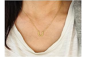 Gold Tiny Horseshoe Necklace - Luck and Prosperity Symbol