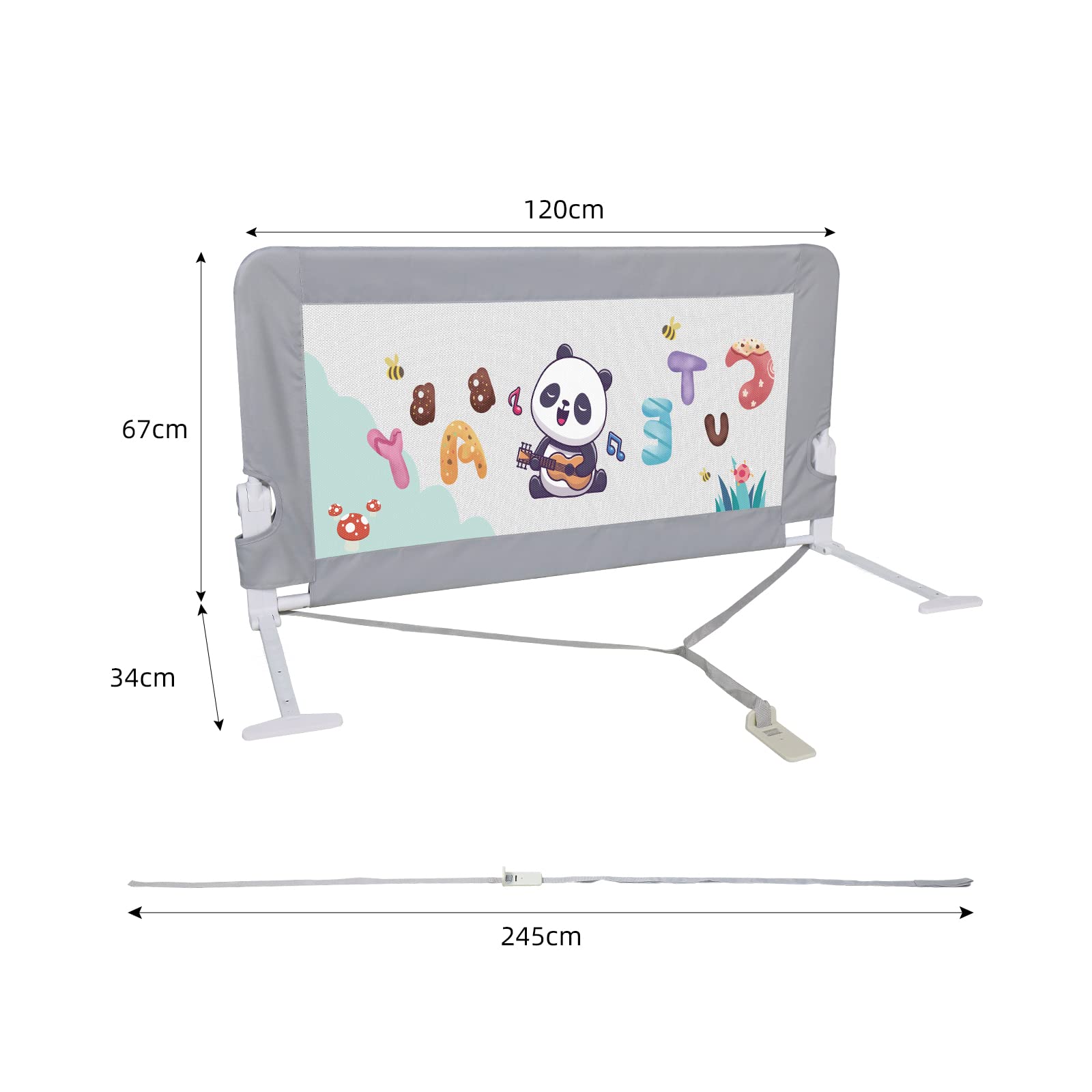 CCLIFE Sponda Da Letto Pieghevole Sponda di Sicurezza per Bambini Barriera Letto Altezza Può Sollevamento Verticale 120cm