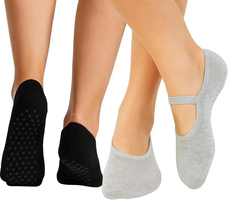Meia Antiderrapante Yoga Pilates Ballet Unissex Solado em Silicone Aderente Respirável Ajuste Anatômico Conforto Treinos Estúdio Academia Casa