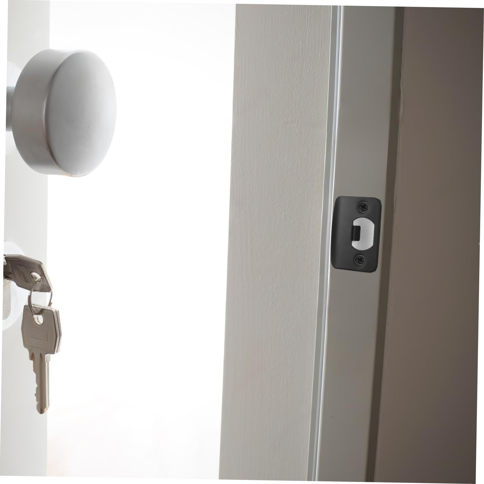 NUOBESTY 4 Ensembles Plaque De Gâche Pour Serrure À Mortaise Lot De Plaques De Renforcement Pour Porte Entrée Avec Métallique Améliorée 4 Pièces * 4