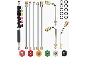 30° 90° 120° Pressure Washer Extension Wand w/ Spray Nozzle Tips