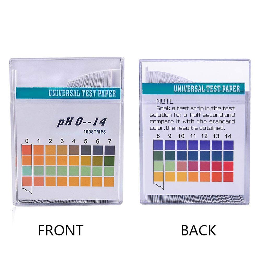 Monitoreo del pH del papel de tornillo, utilizado para probar cosméticos a base de agua, saliva del suelo, orina, agua, alimentos, peceras, acuarios y sustancias diarias 100pcs (blanco)