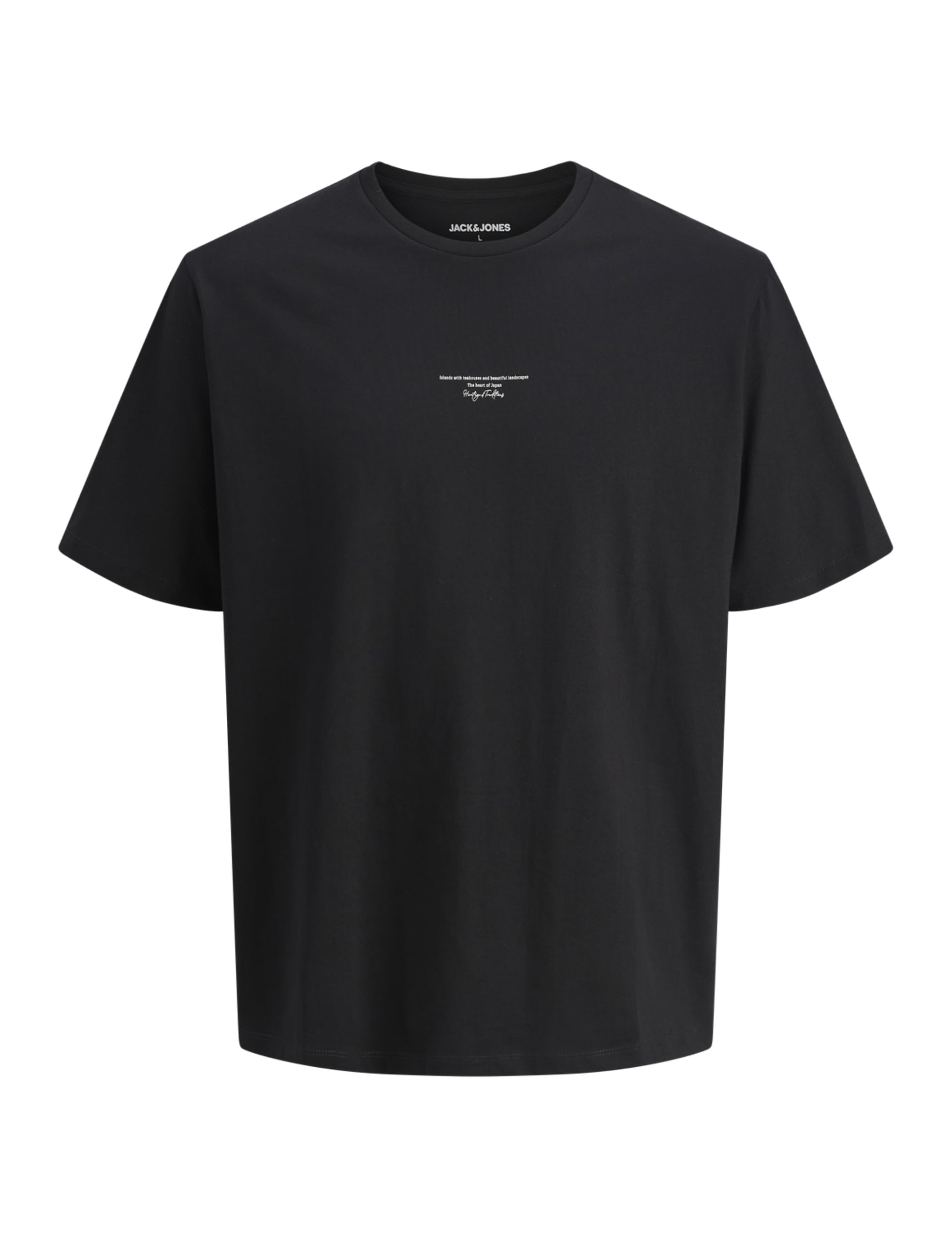 JACK & JONES Jjkenji Tee SS Crew Neck, Black, XL