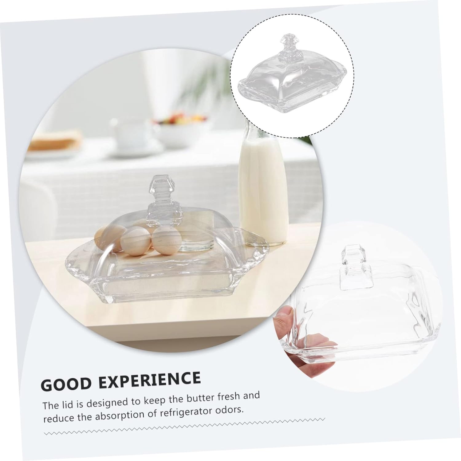 Glass Butter Storage Box with Lid Reusable Cheese Dish Covered Butter Keeper for Kitchen Use Elegant Design