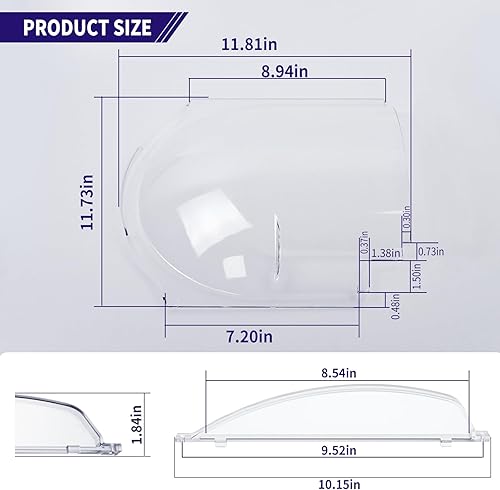 Miniatura 3 de Clear Plexiglass 4812-01 - Puerta deslizante estilo burbuja y tapón 4810-00 Kit de repuesto completo, compatible con Dexter derecha, puerta estilo