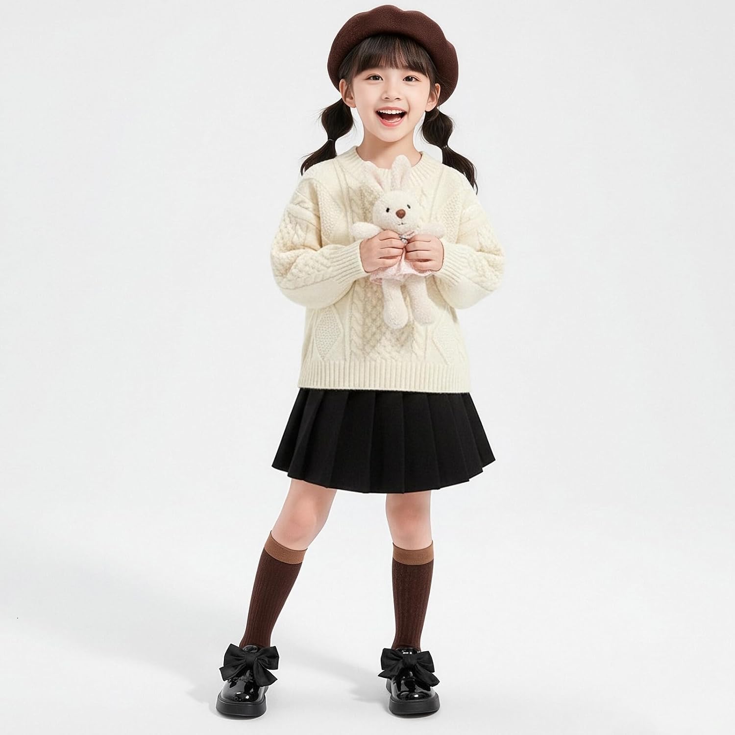 WUIWUIYU Girls School Uniform Dress Shoes Platform Costume Round-Toe Shiny Mary Janes Back-to-School Flats