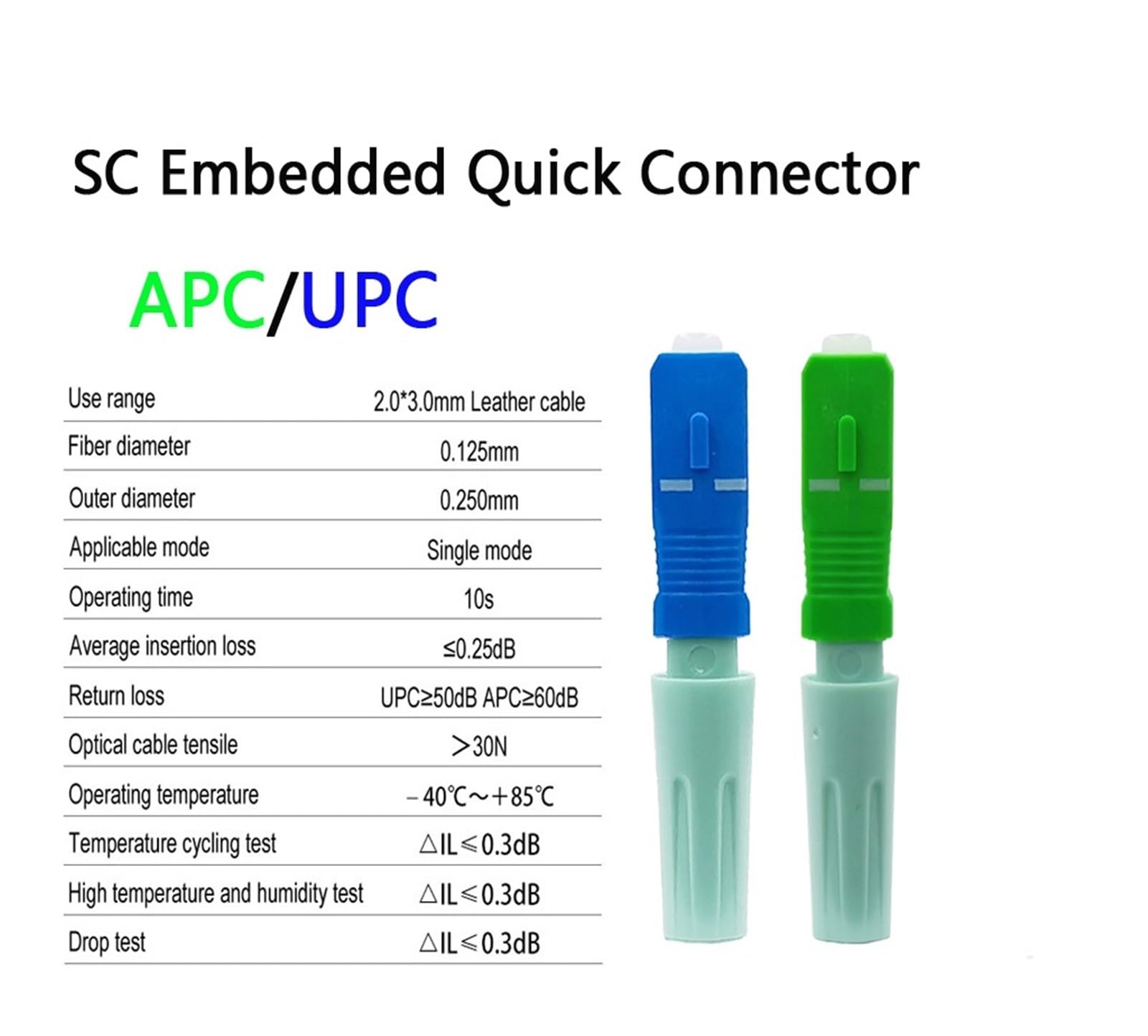 Épisseur de Fibre Optique SC APC SM Outil FTTH Optique monomode à Froid UPC Fibre Rapide(UPC 50pcs J)