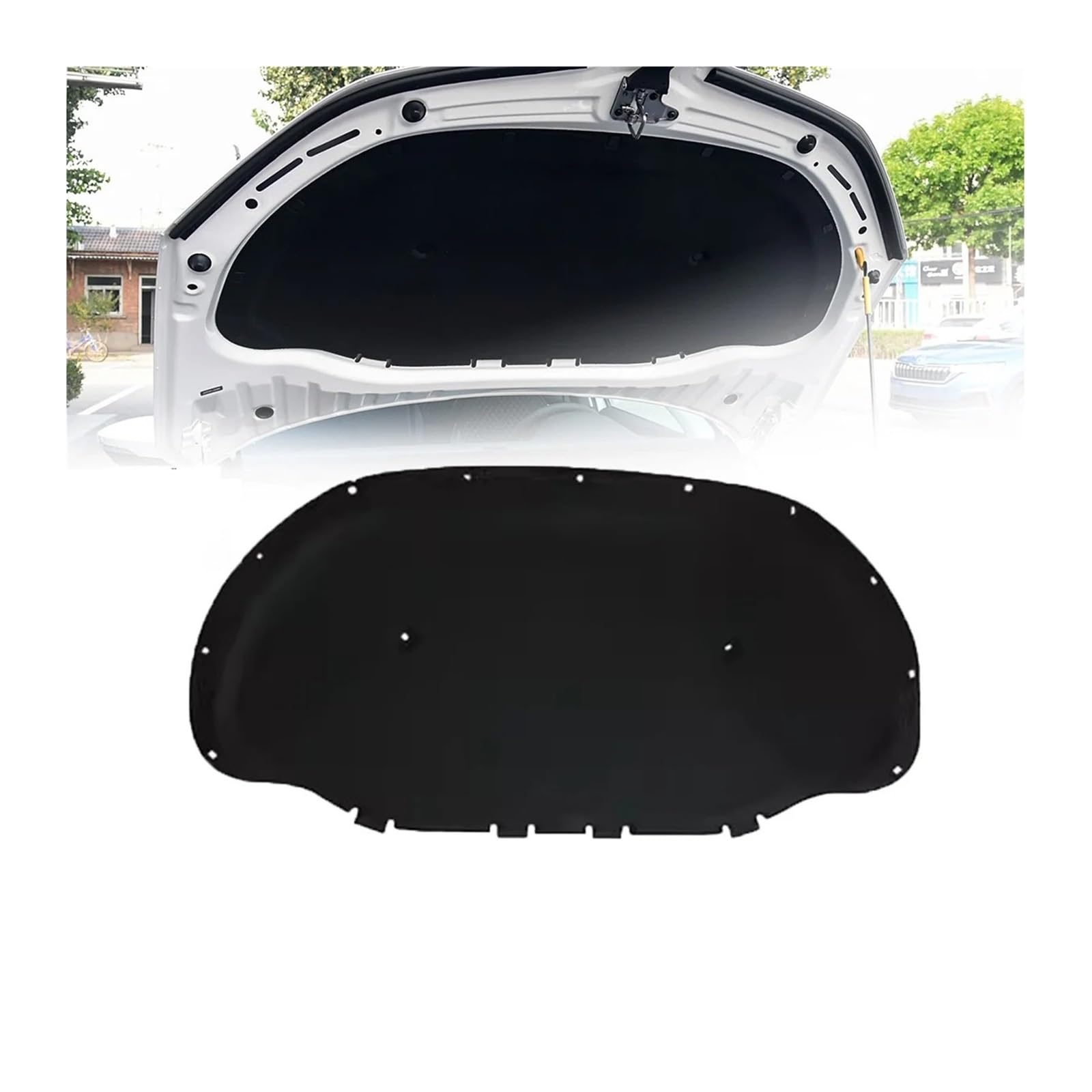 Dlkaddkgf One Color Front Engine Hood Insulation Pad Sound Heat Soundproof Mat Cover Foam Fireproof Compatible For Skoda Octavia 2015-2019