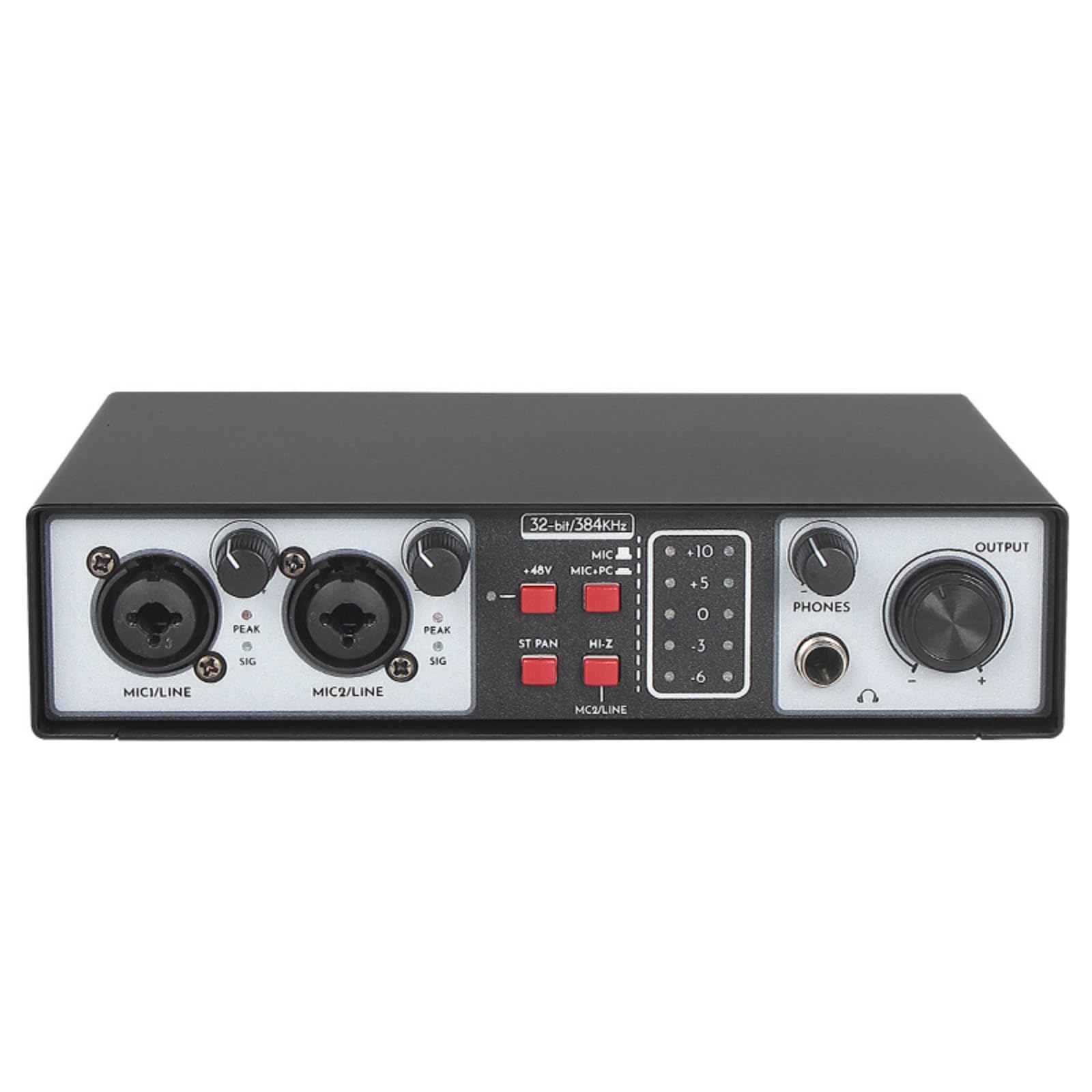 predolo USB Audio Interface Echtzeit USB Rauscharm Mit Mikrofonvorverstärker Für Podcaster, Streamer, Heimaufnahmestudio