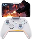 Bcofo Wireless Mobile Game Controller for iOS/iPhone/Android/Cell Phone/Switch/Laptop, Gaming Gamepad with Phone Clip for Gamers, Hall Effect Triggers, Wired PC Control, with RGB LED Lighting