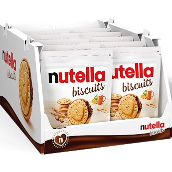 Ferrero Nutella Biscuits 304g Bag - Storage Pack of 10 Packs of 22 Biscuits