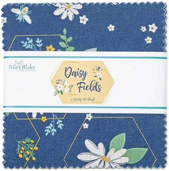 Daisy Fields Riley Blake 5inch Stacker, 42 Precut Fabric Quilt Squares by Beverly