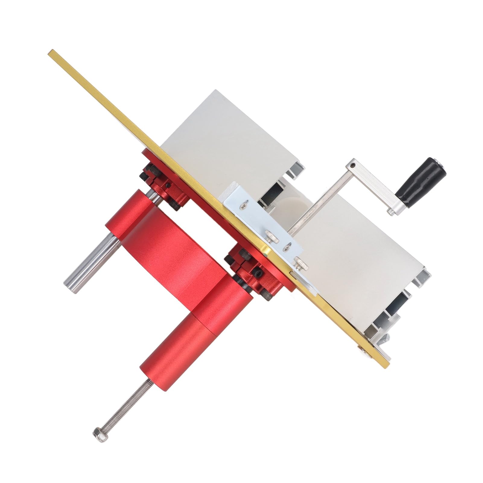 Kit de Base de Elevación de Carpintería, de Elevación de Enrutador de Aleación de Aluminio con Varilla de Soporte de Acero Inoxidable, de Manivela de Mano, para un Banco de