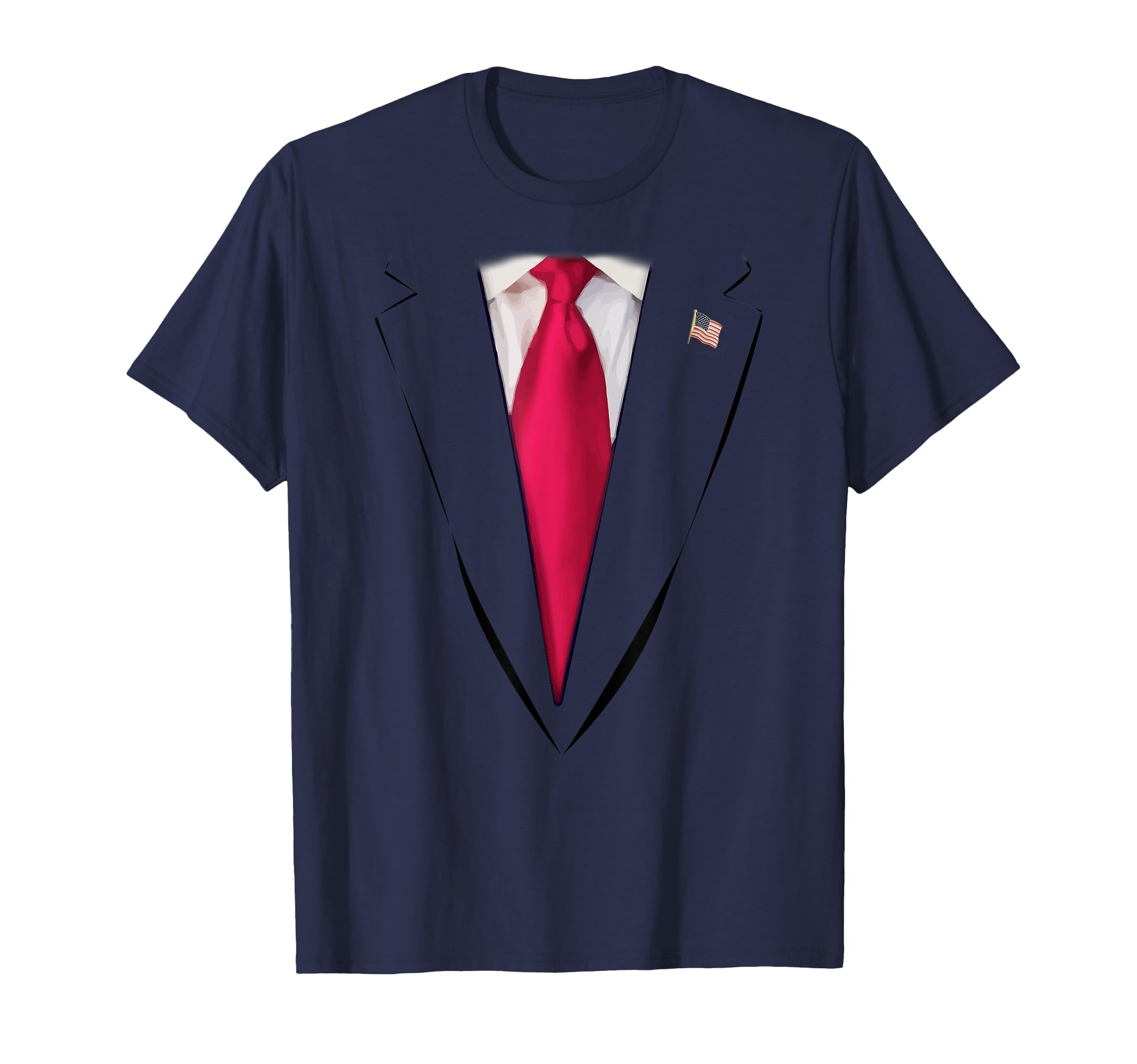 US-Präsidenten-Kostümzubehör Set – Karikatur-Maske Mit Haaren, Rote Krawatte & US-Flagge Für Erwachsene