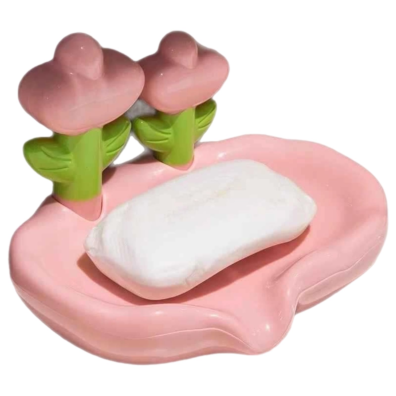 APGLSXY Portable Soap Container Aesthetic None Slip Base Resistant Perfect for Camping Dorms Quick Installation None Holes Flower Soap Waterproof