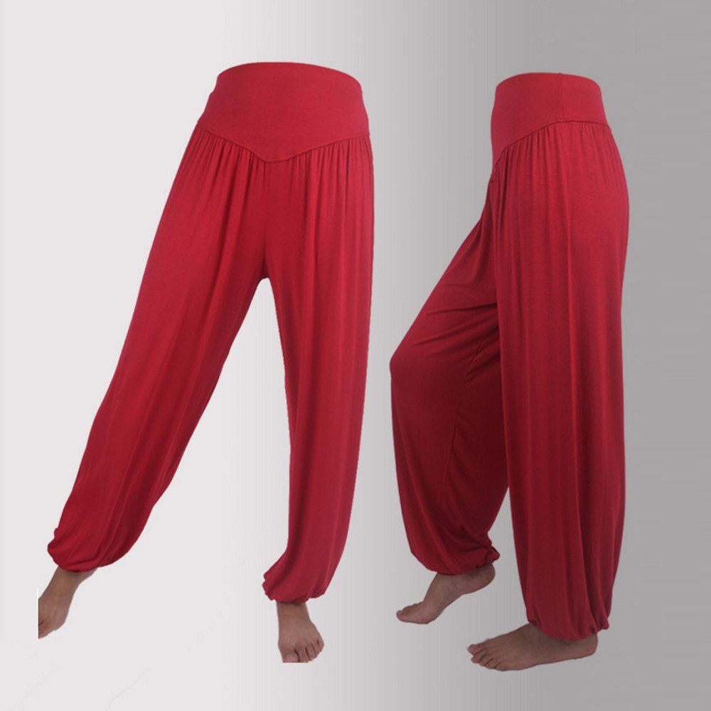 Pumphose Damen Baumwolle Yogahose Jogginghose High Waist Oversized Hose Stretch Elegant Locker Stoffhose Sport Yoga Fitness Sweatpants Lässige Lose Trainingshose Elastischer Bund Atmungsaktive Pants,