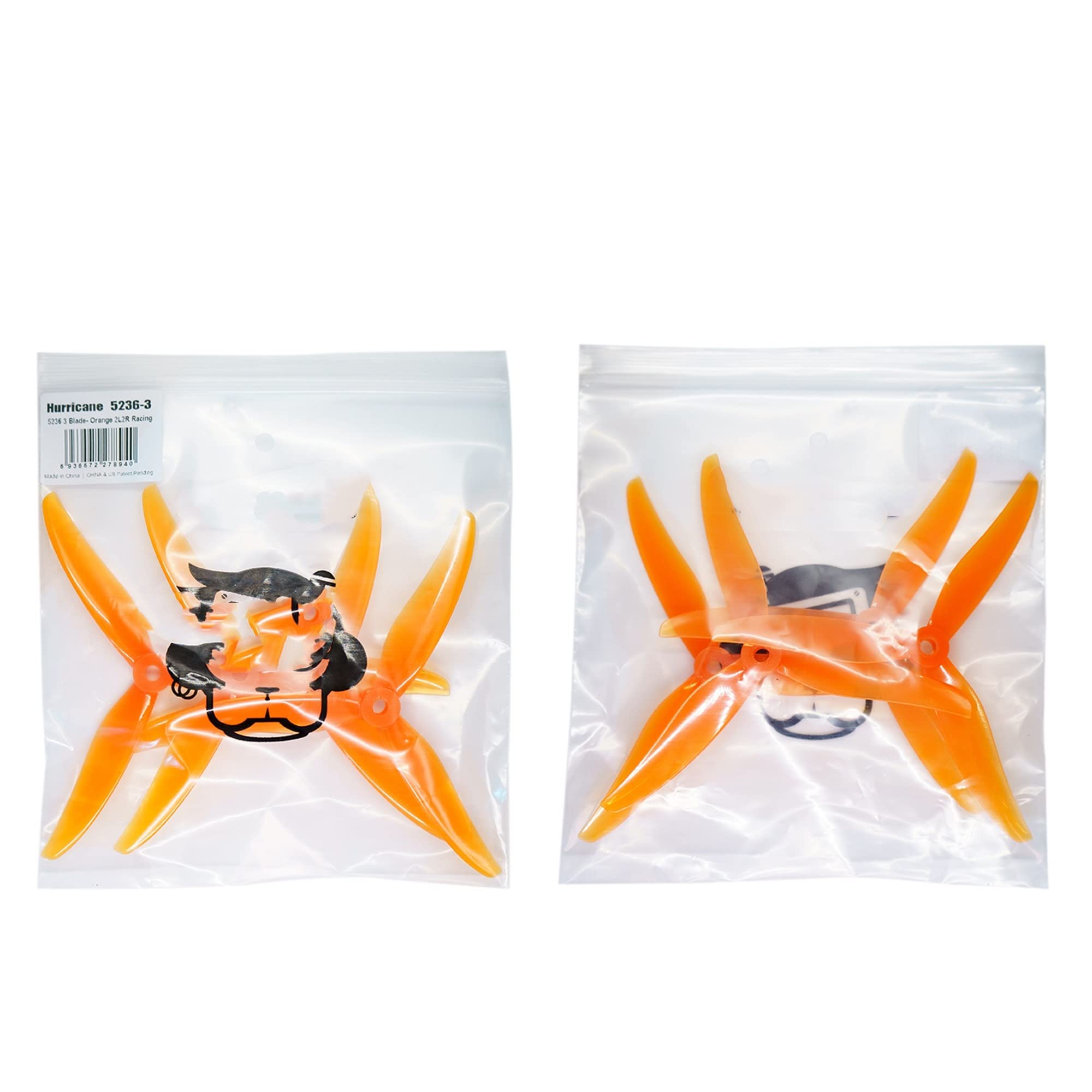 Inlima Orange For Gemfan Hurricane 5236 5.2X3.6x3 3-Blade Pc Propeller For Rc Fpv Racing 5Inch Drones Faster More Aggressive Powerful Drone Accessories (Color : 2Pairs )