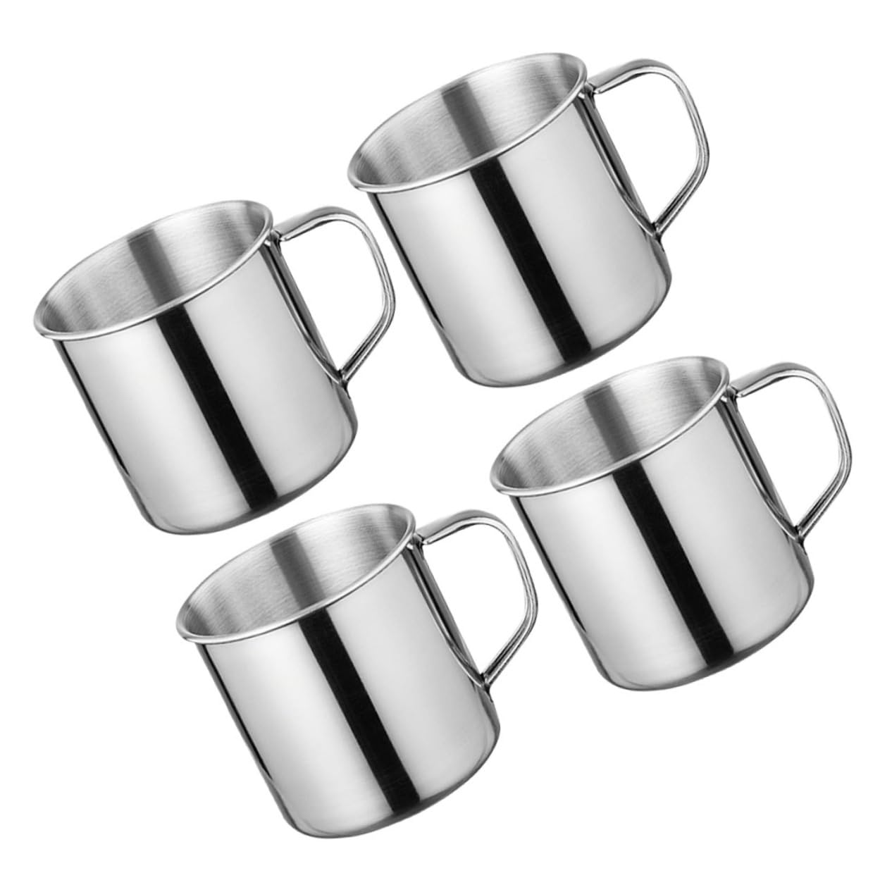 FUNOMOCYA Mini Stainless Steel Camping Mugs Unbreakable Drinking Cups Comfortable Handle for Boys and Girls Camping Hiking