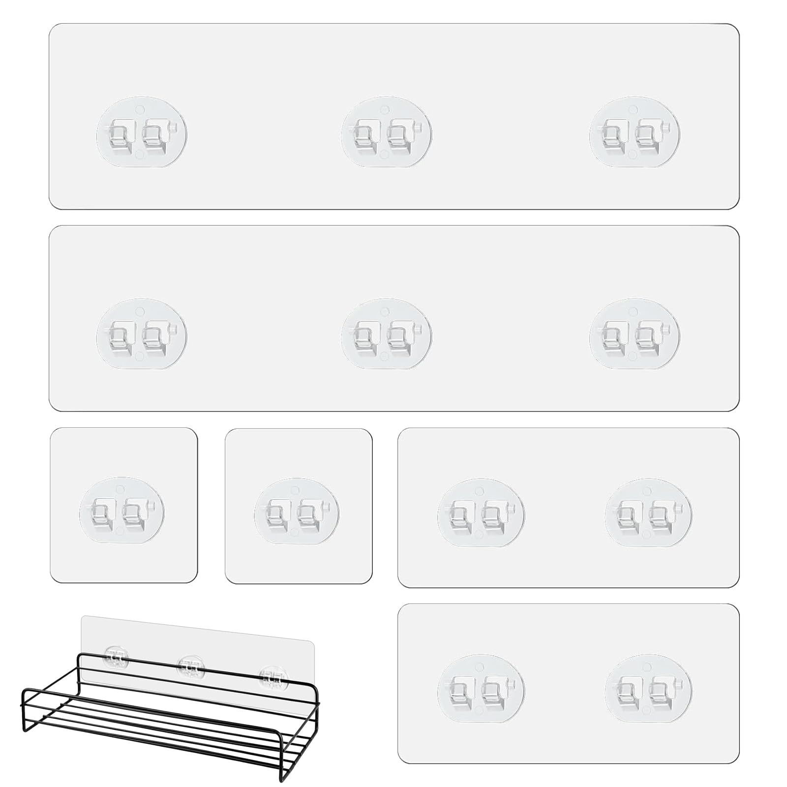 Yunfeen Transparent 6 Pack Strong Stickers Shower Hooks, Shower Adhesive Hooks, Shower Shelf Adhesion Stickers, For Soap Holder, Bathroom Corner Shelves And Kitchen Racks