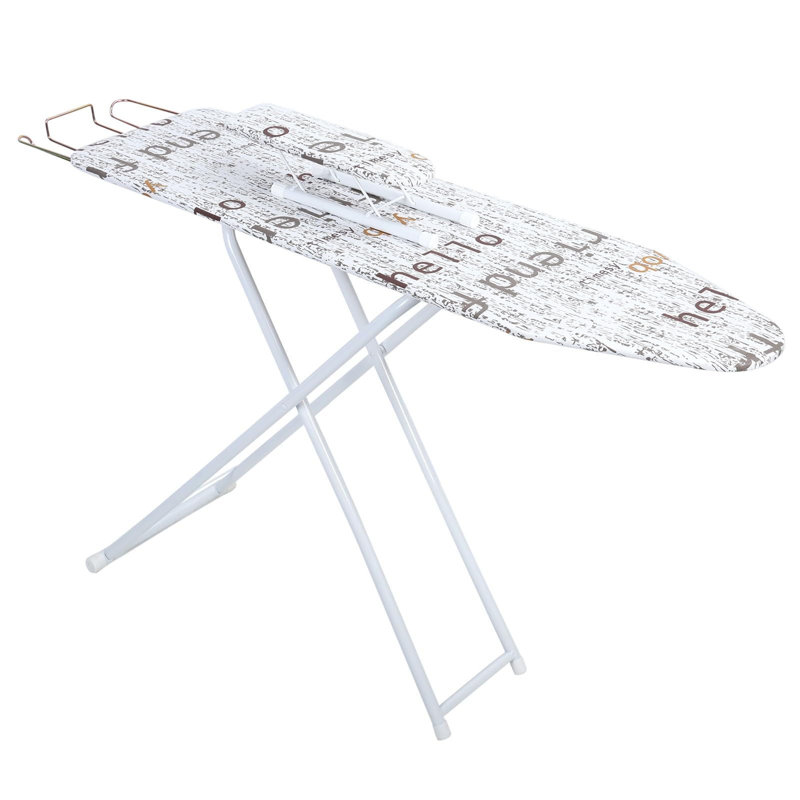 42 inch Ironing Board,Extended Ironing Board Outside with Heat-Resistant Cover,Full-Size Foldable Ironing Board, Foldable Household Ironing Board,Full Size Hanger Iron Board White