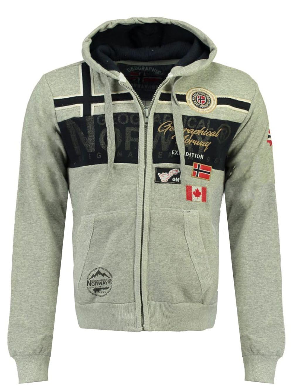 GEO NORWAY Geographical Norway Gacardi - Felpa Da Uomo Con Cappuccio E Tasca A Marsupio Con Logo Caldo A Maniche Lunghe Da Uomo Primavera Estate Autunno Inverno Grigio Scuro S Grigio Scuro S 129183518