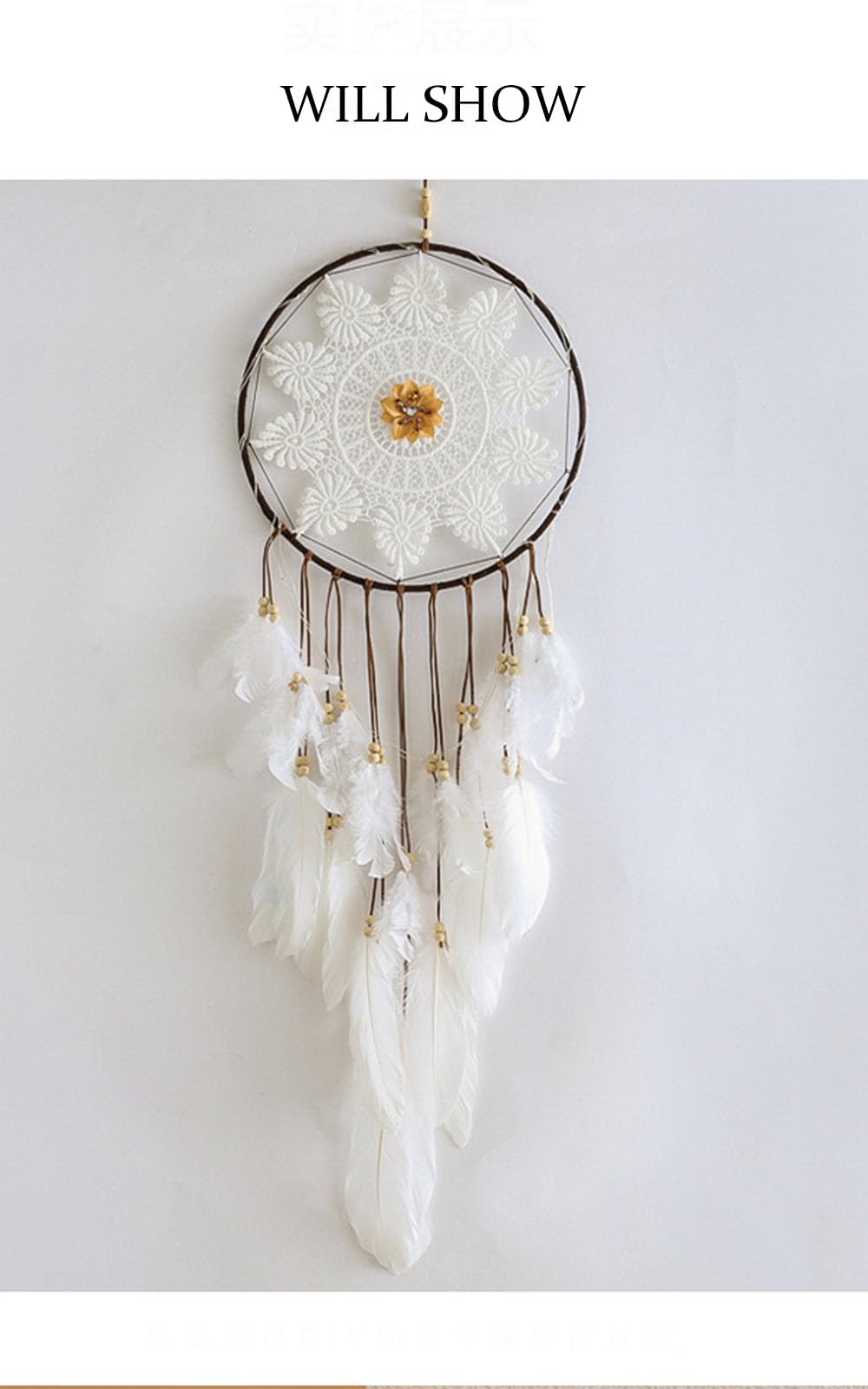 Hecho a Mano Estilo Boho Dream Catcher Feather Tassel Decoración Tejido Wall Hanging Home Decor Dormitorio Living Room Wedding Party, decoración de Coches Adecuado para Todos los Grupos