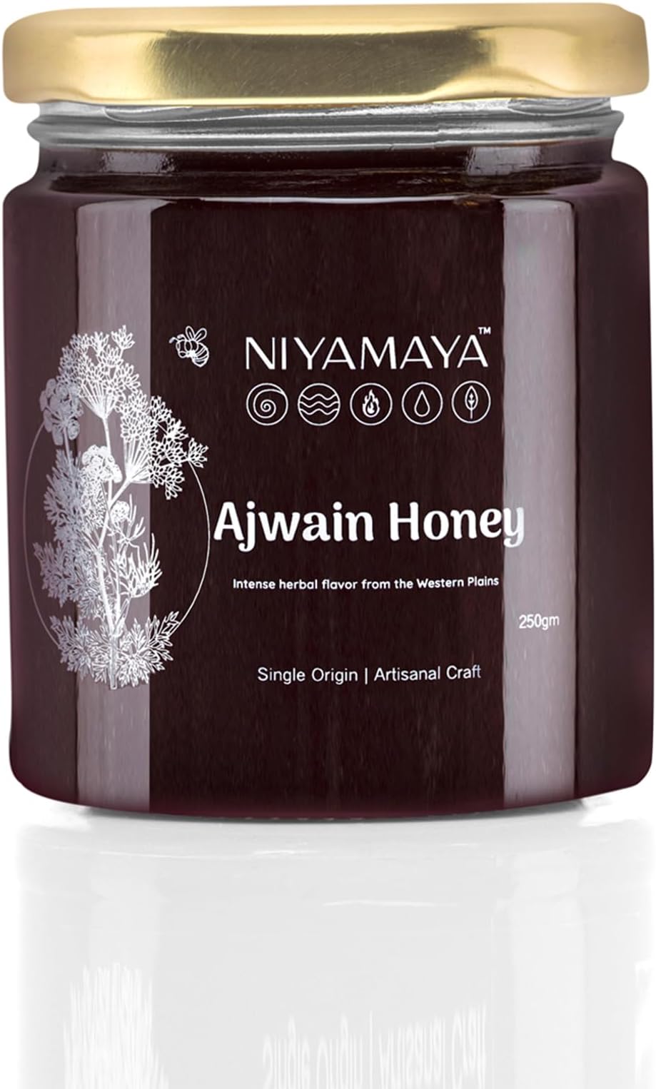 NIYAMAYA Pure Ajwain Honey 250 gm | Unprocessed Natural Raw honey No Sugar Added No Additives Or Preservatives