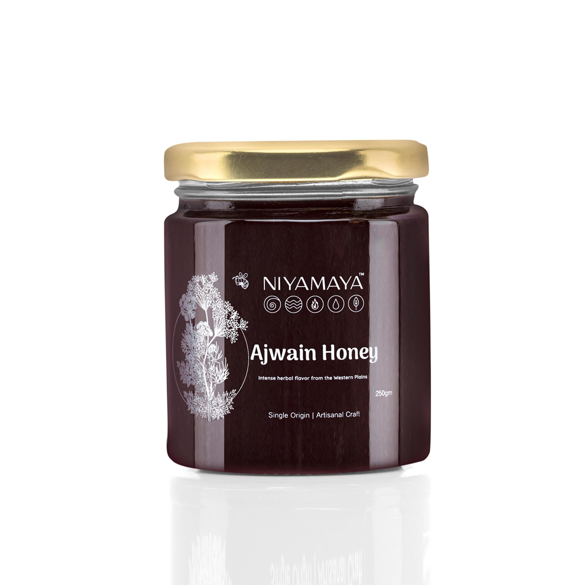 NIYAMAYA Pure Ajwain Honey 250 gm | Unprocessed Natural Raw honey No Sugar Added No Additives Or Preservatives