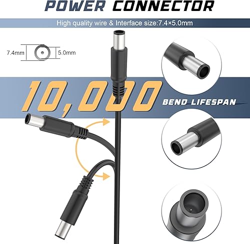 Miniatura 2 de Cargador adaptador de CA de 90 W 65 W 19.5 V para Dell Latitude 2100 P02T001 ATG D620 PP18L D630 E6400 PP27L E6410 PP27LA001 D531 PP04X E4300 E6400