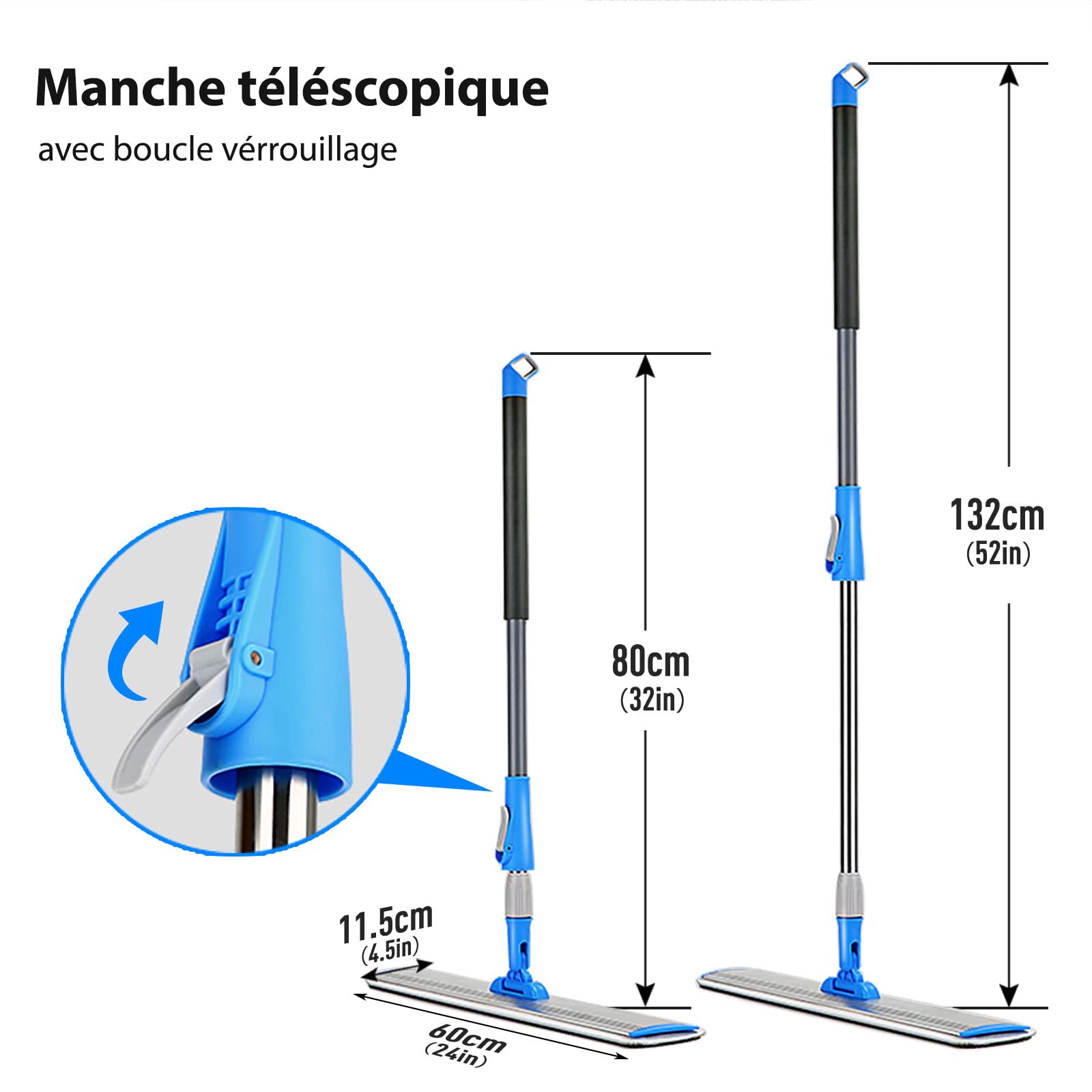 Manche Télescopique Pour Balai, Manche À Balai Télescopique 360