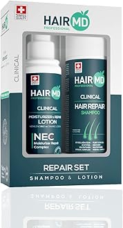 HairMD Hair Growth Shampoo & Lotion Set. Hair Loss Treatment for Thinning Hair & Post-Hair Transplant Procedure with Biotin, Keratin, Collagen, Provitamin B5 - Hair Care Set for All Hair Types
