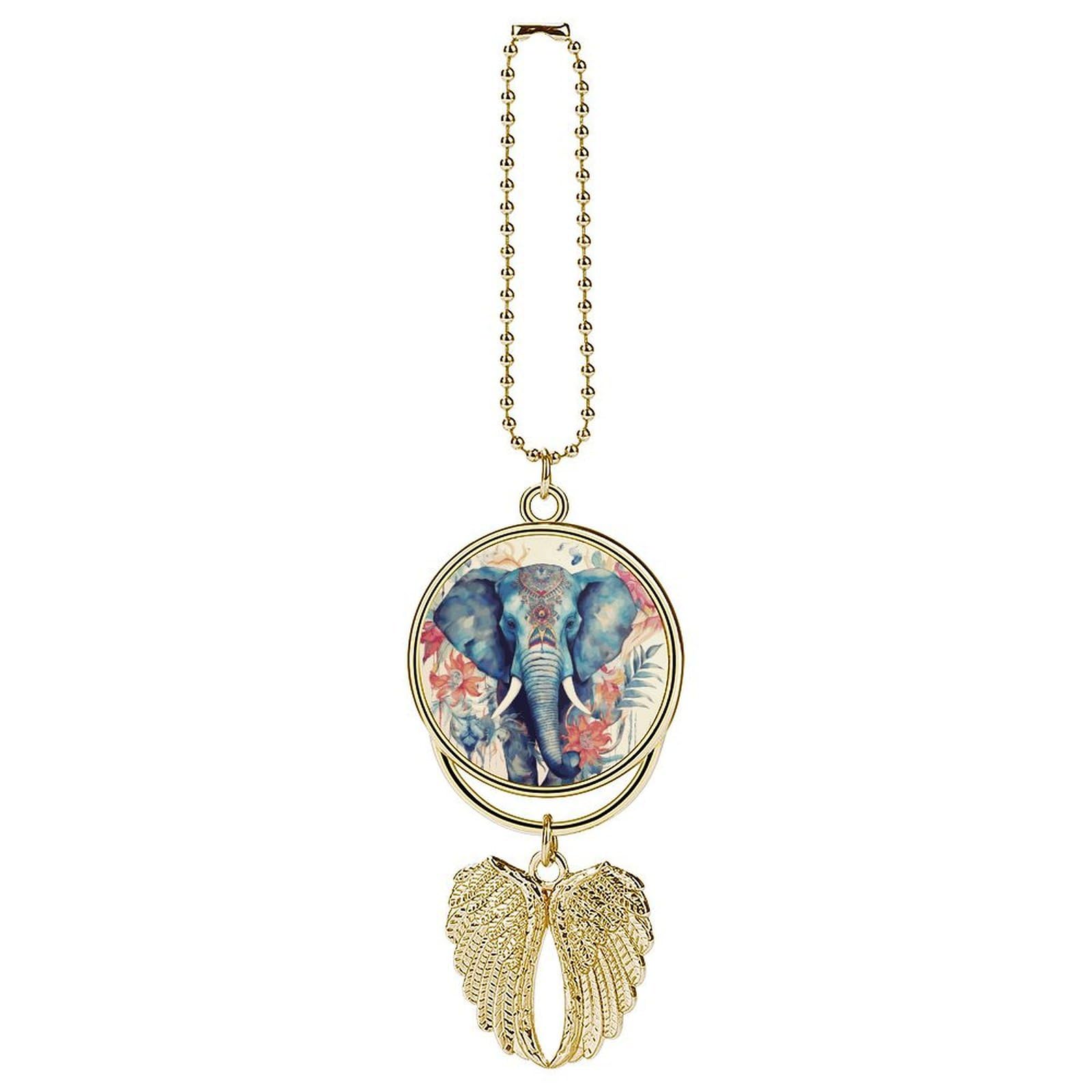 Peacock Feathers Elephant Car Pendant Hanging Swing Auto Rear View Mirror Hanging Car Rear View Mirror Charm Truck Hanger Ornament Charm for Car Rear View Mirrors Accessories