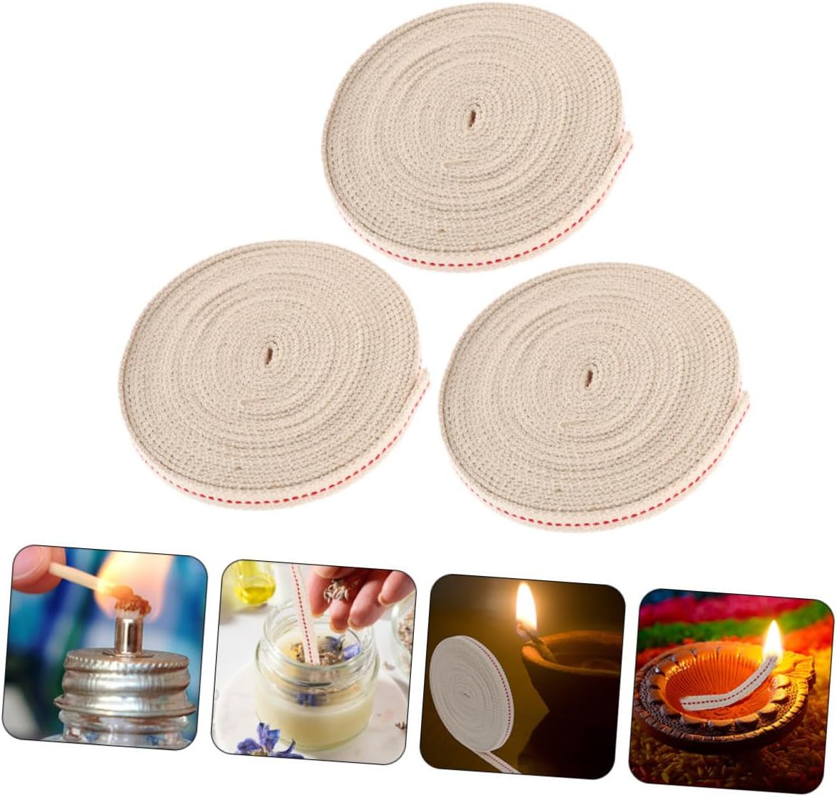 Kerosene Oil Light Wicks 3 Rolls Cotton for Flat Wick Lamps Halloween