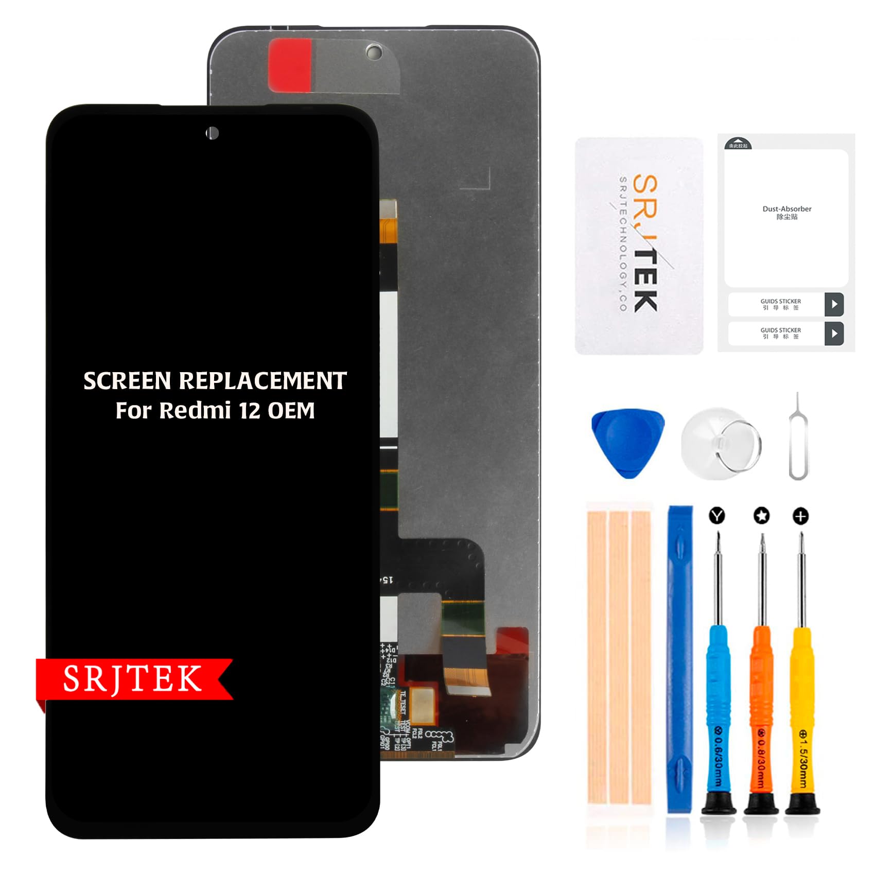 Amazon.co.jp: SRJTEK For Xiaomi Redmi 12 5G 6.8インチ 液晶パネル