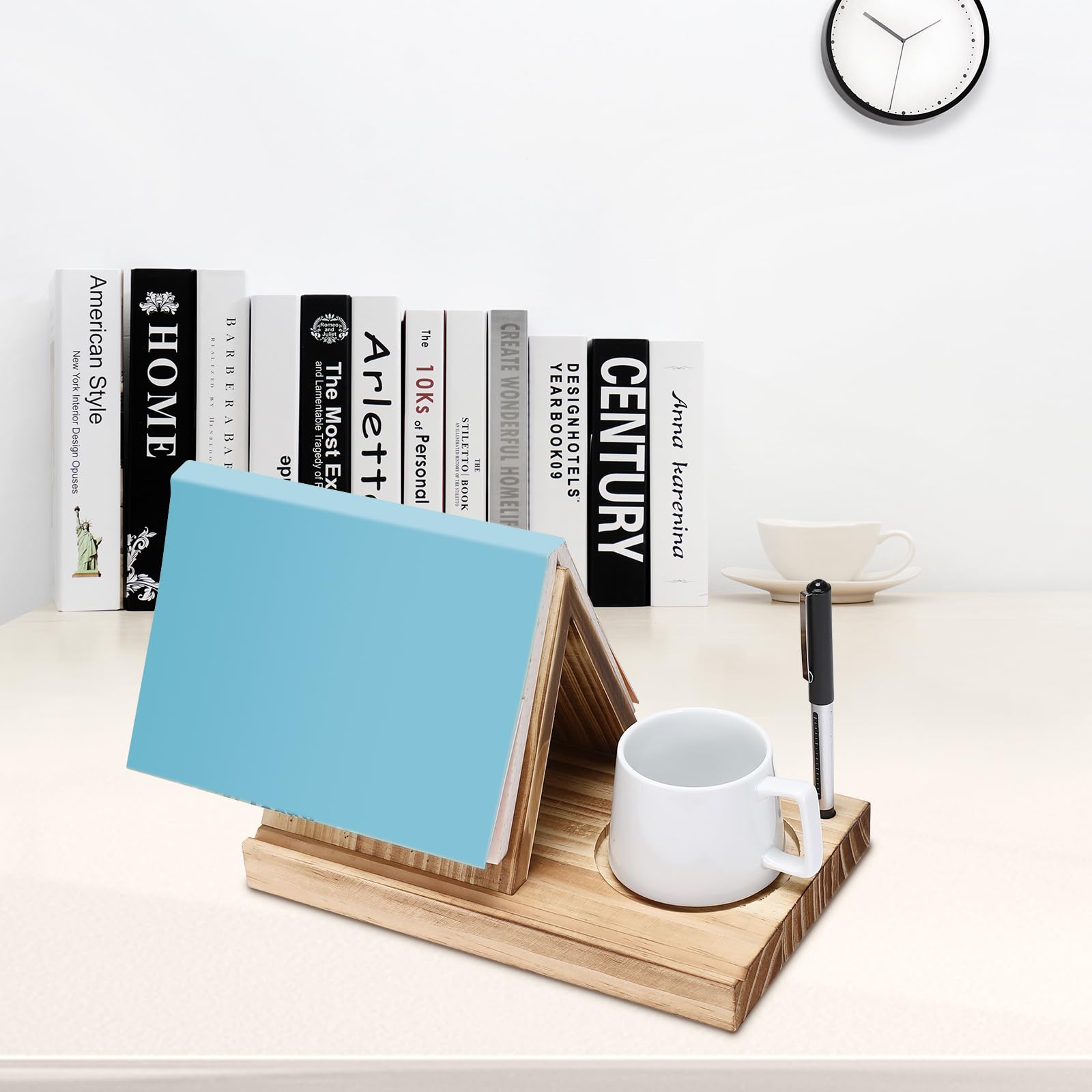BALGELI Small Bookshelf, Triangle Book Holder, Wood Short Mini Book Rest, Simple Bookcase For Bedroom Nightstand Office Desk Library Or Table Centerpiece Decor For Coffee And Book Lover