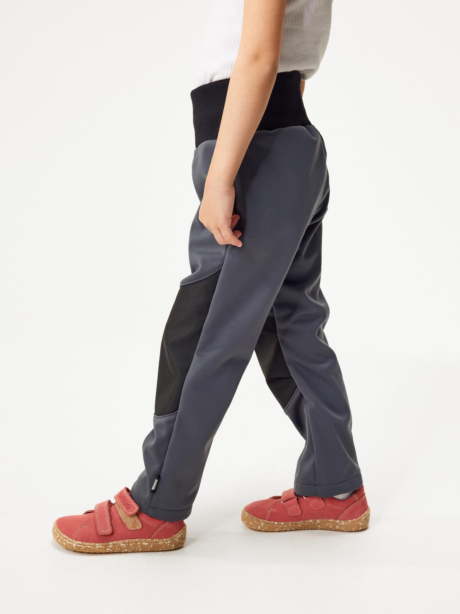 Pantalones de Softshell para niños, elásticos, Impermeables y Resistentes al Viento, Transpirables, para Exteriores, funcionales, para el Tiempo Libre, Gris Oscuro, 98 cm-104 cm