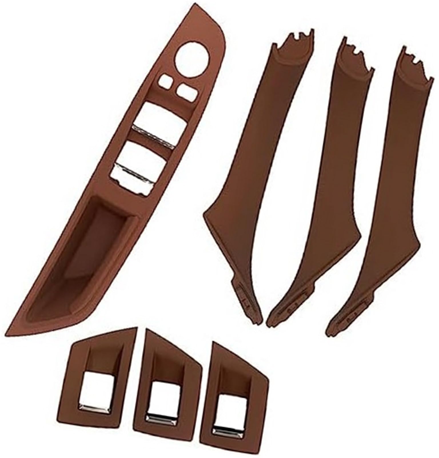Demulax Red Brown Car Handle Garnish Ponnyc Car Inner Interior Door Handle, For Bmw, For 5 For Series F10 F11 F18 520 523 525 528 530(Red Brown)