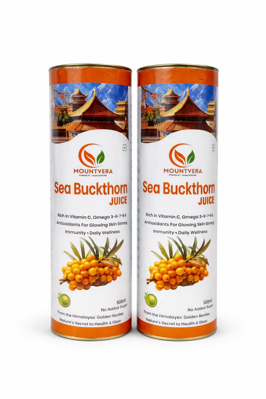 MOUNTVERA Sea Buckthorn Pulp Juice 500ml | Natural Sea Buckthorn Nutritional Supplement | Rich in Vitamin C, Omega 3, 6, 7 & 9, Antioxidants & Plant Nutrients | Daily Wellness Drink for Immunity, Skin, Hair & Overall Health | No Added Sugar | Men & Women pack 2-image-28