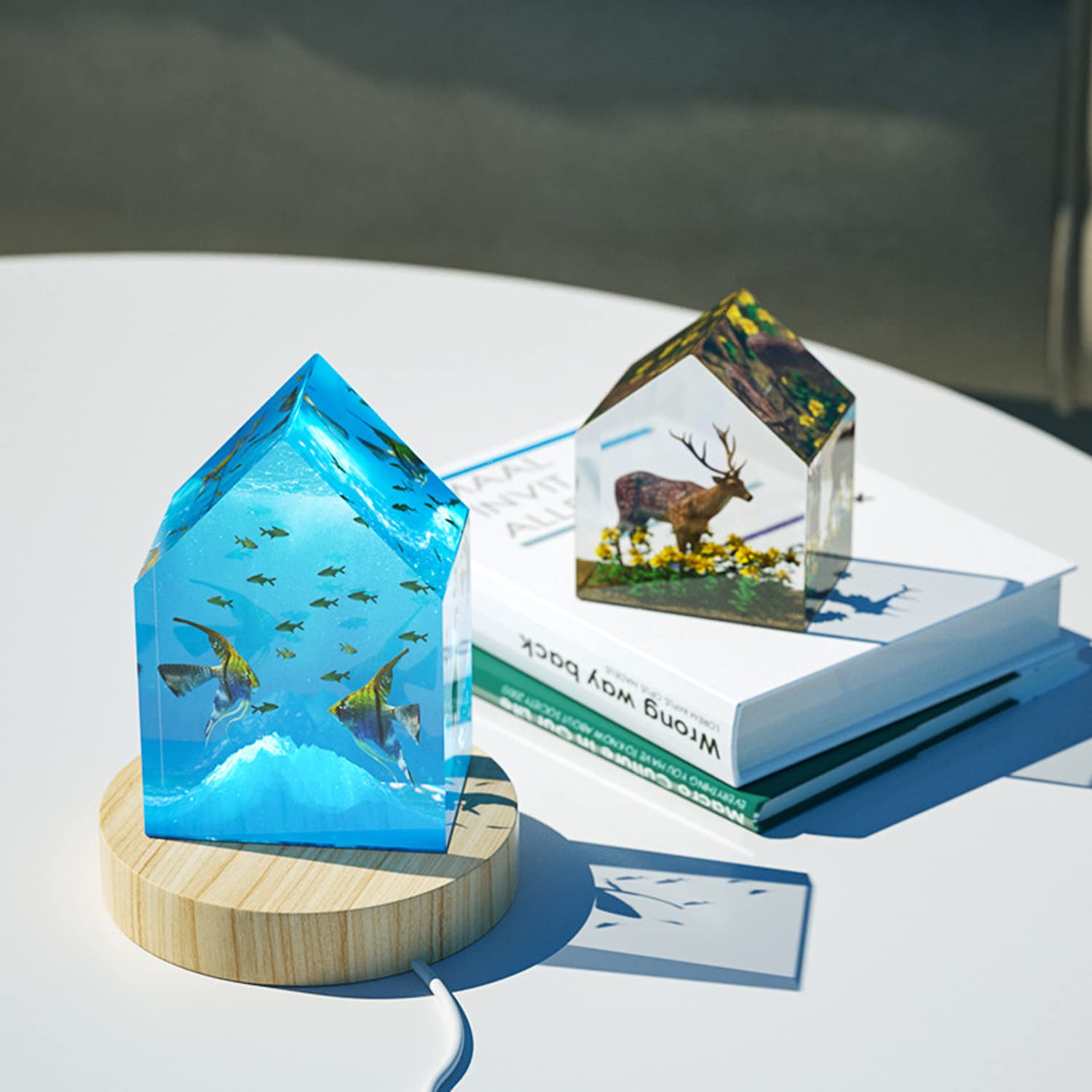 Stampini Per Resina 7 Pezzi - Forme Esagono, Cuore, Casa E Sfera, In Silicone Per Decorazioni - Foto 8