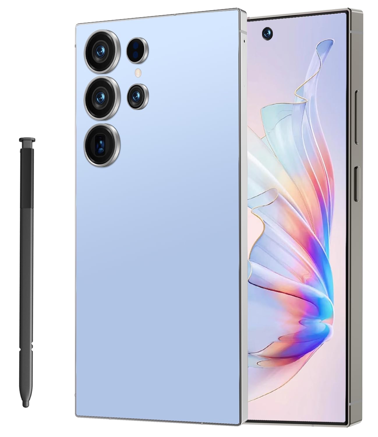 Liibao I26 Ultra Unlocked Cell Phone,12+512GB 5G Unlocked Phone, 6.99" HD Screen Smartphone Built in Pen Android 14 Battery 7000mAh, Dual SIM/Face ID/Fingerprint Lock/GPS (Sky Blue)
