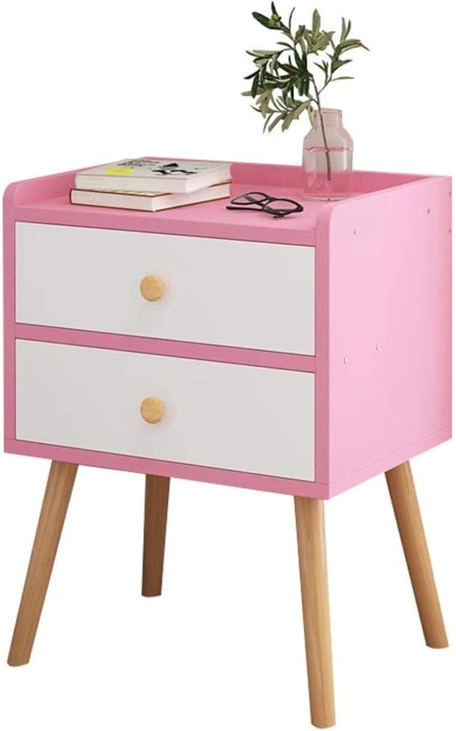 Wood Nightstand with Drawerfor Dorm Bedroom Living Room Storage Box (Color : C Size : 35x38x45cm) (A 35x38x45cm)