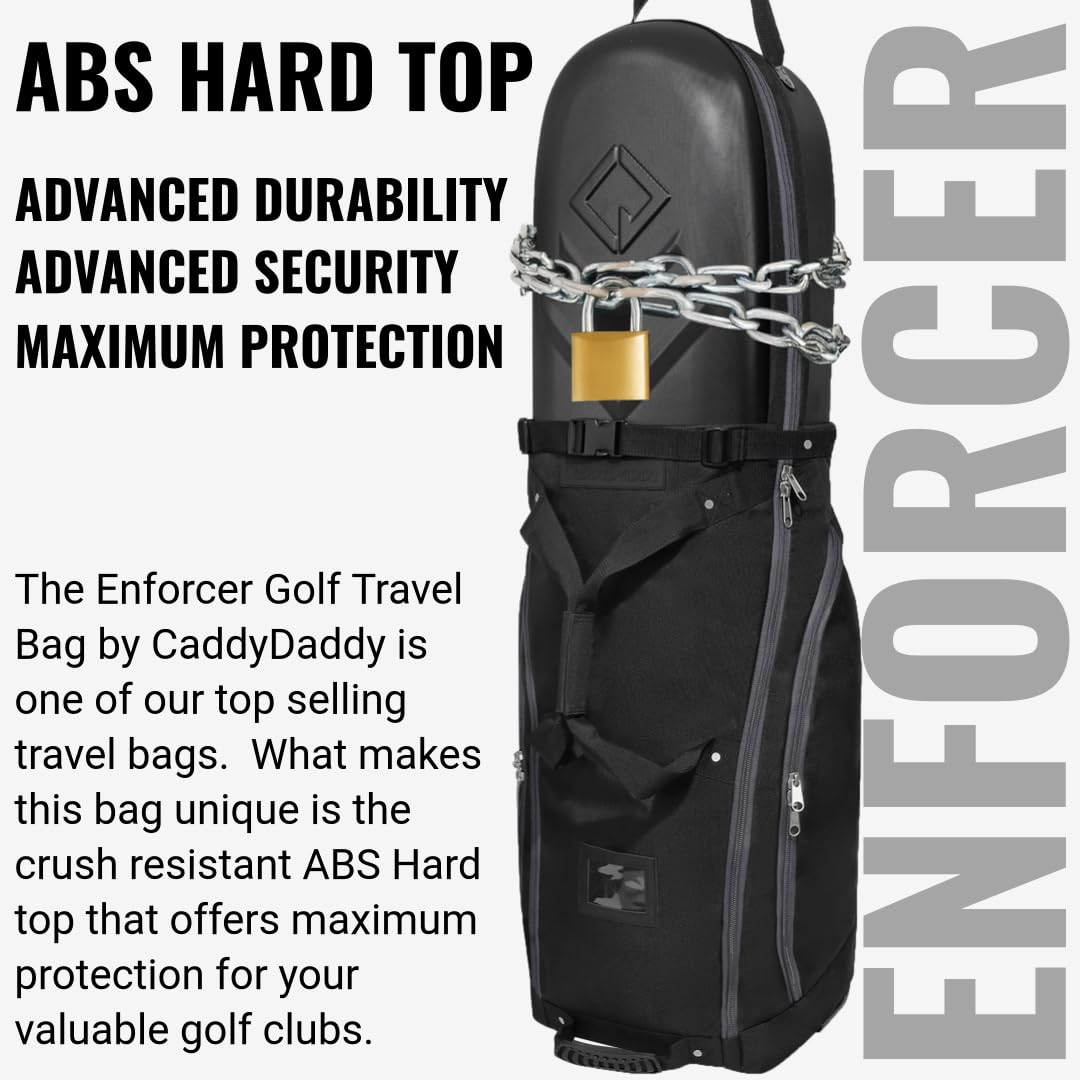 CaddyDaddy Enforcer Hard Top Golf Travel Bag Cover, Travel