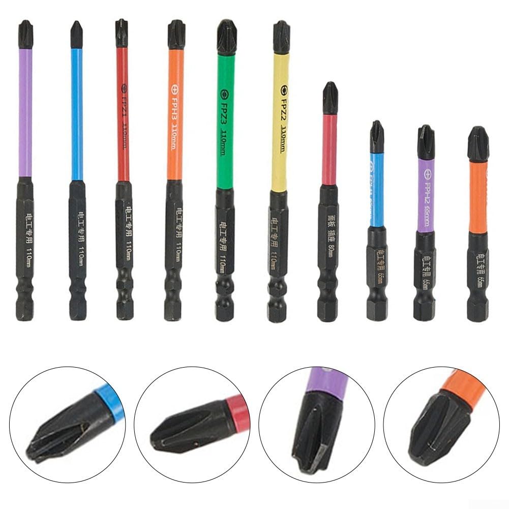 FPH FPZ Magnetisches Schraubendreher-Bit Set – 10-teilig, Legierter Stahl Für Elektriker