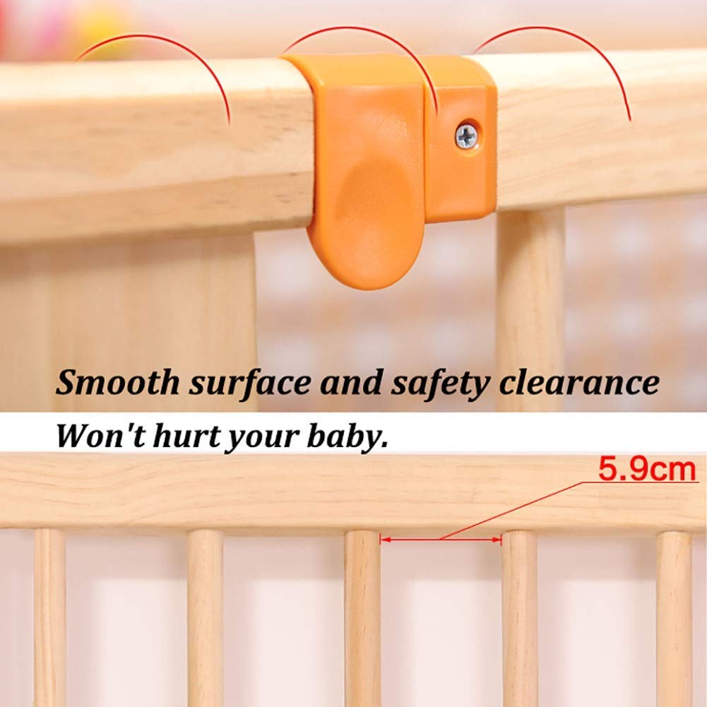 Recinto Pieghevole in Legno per Bambini Piccoli, recinto per Gemelli - Portatile con cancelletto di Sicurezza e basi robuste, Alto 71 cm/28 (90×180×71 cm)