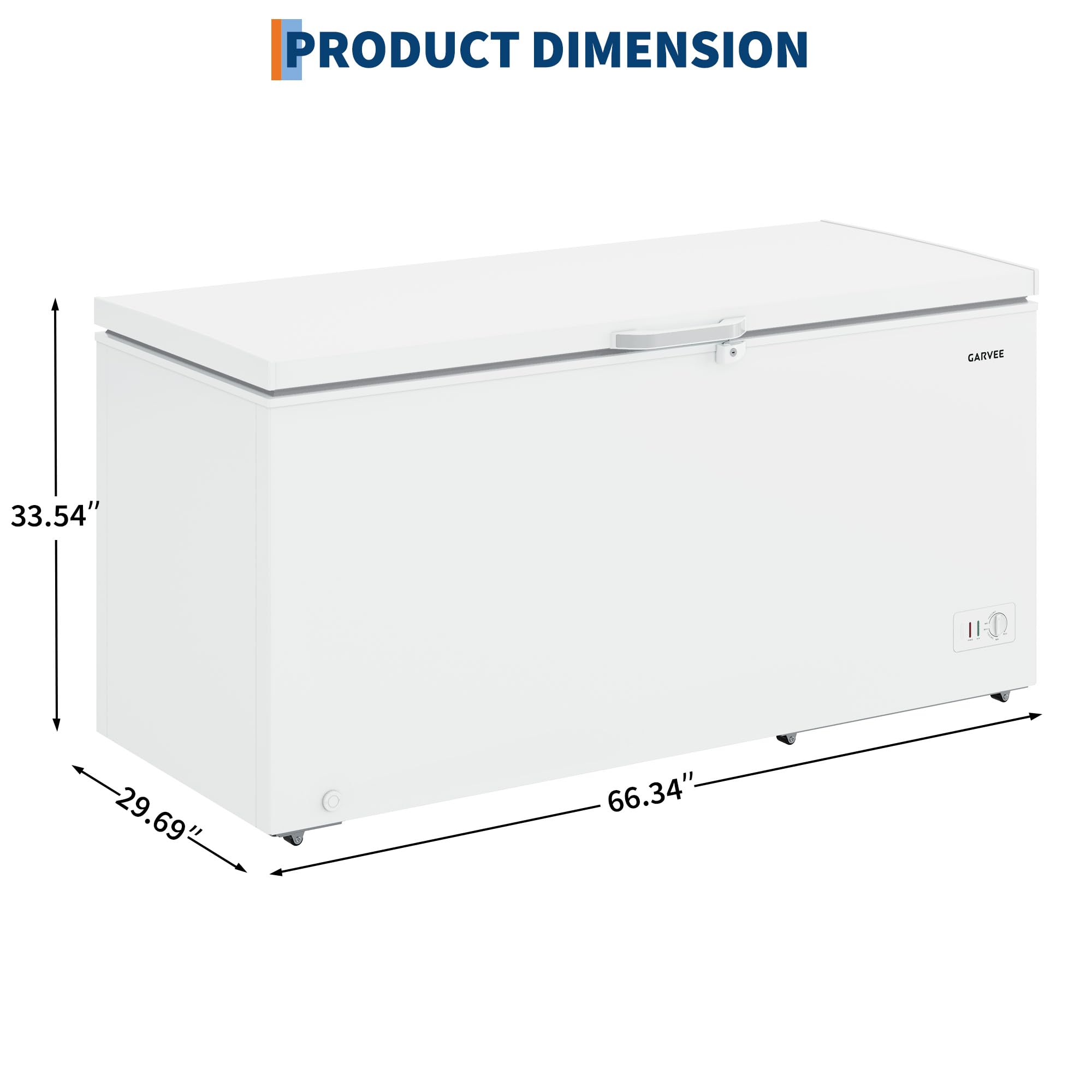 Chest Freezer 17 Cu. Ft, Convertible Deep Freezer with 2 Removable Baskets, 6 Casters & LED Light, Defrost Drain, Exterior Lock with Key, R600a for Home, Garage, Kitchen on Fridge.com
