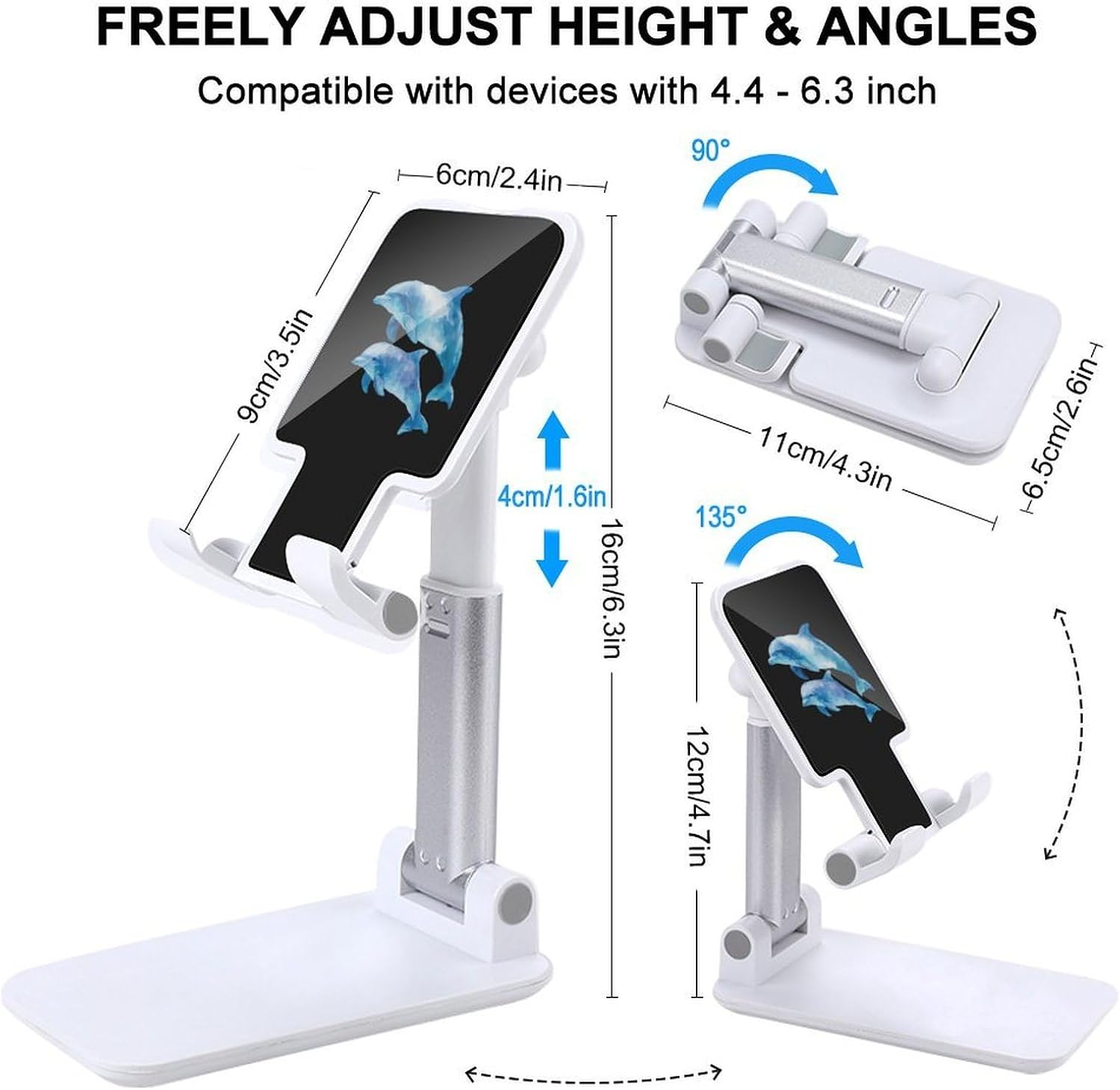 Watercolor Dolphins Cell Phone Stand for Desk Phone Holder Mount image 2