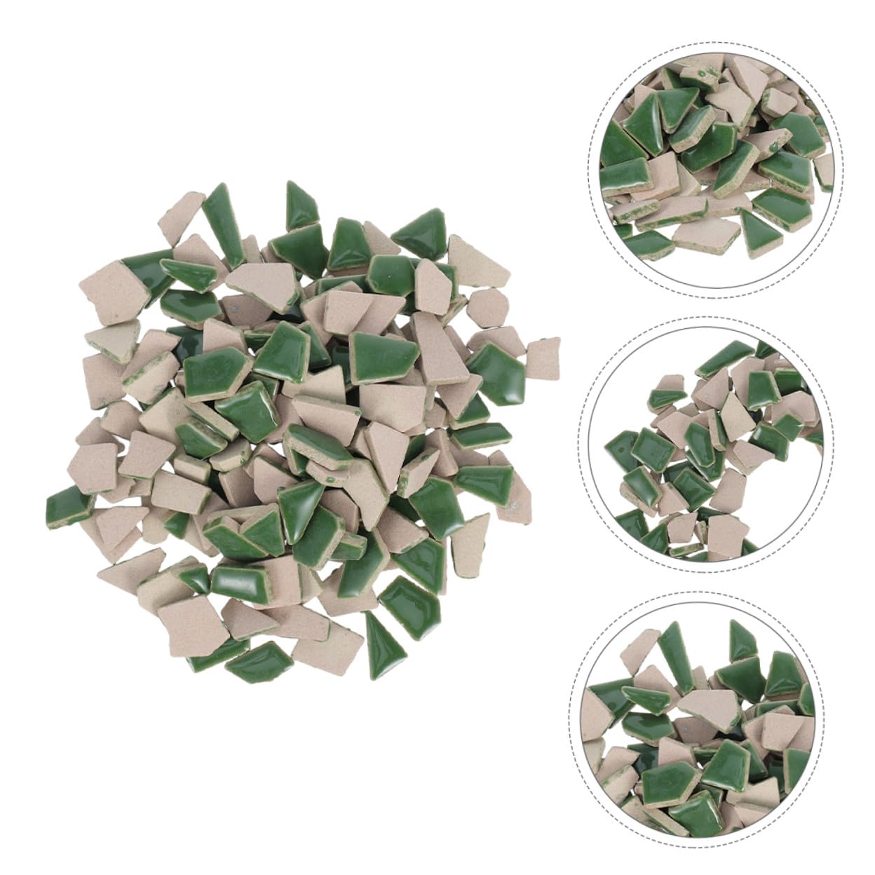 Piastrelle di Mosaico in Ceramica Irregolari Verdi 400g, 1 Confezione