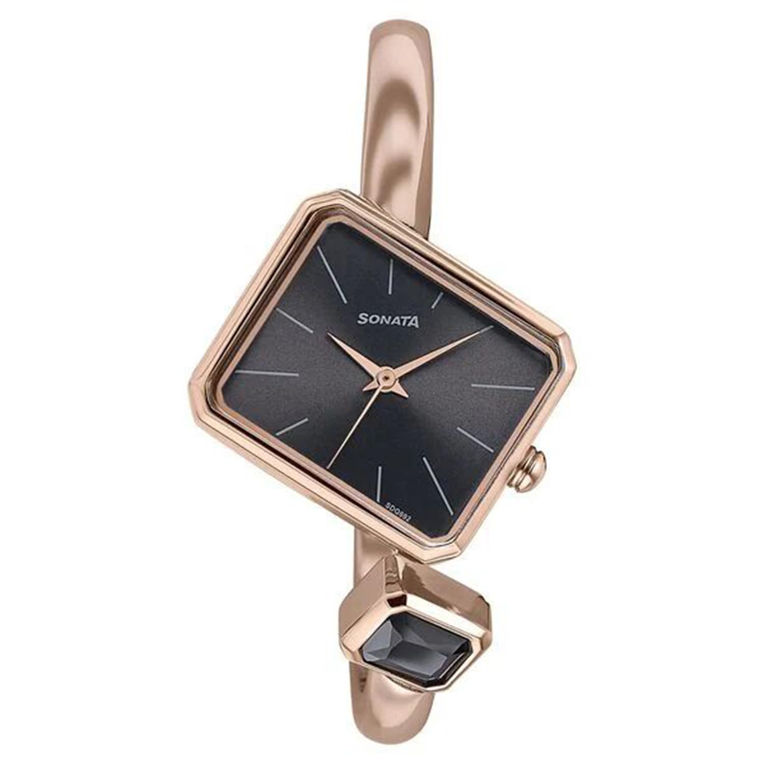Aria - Timeless Treasures Plain 3 Hands IP Rose Gold Rectangle Dial Rose Gold Plating A1Zinc Alloy Strap Women's Watch - NU87060WM02W-image-6