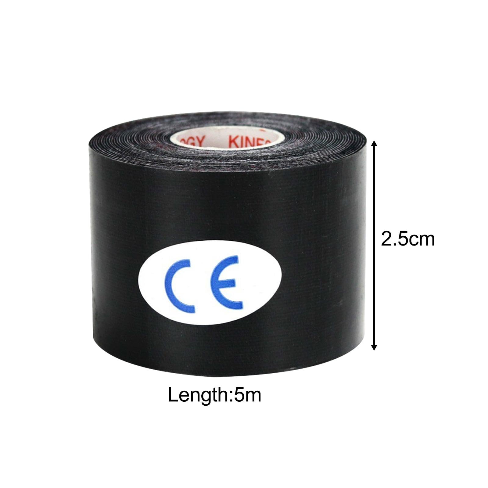 Generic 2X 5M Roll Athletic Tape Sports Wrap Tape, Breathable Easy Tear Wrist Ankle Tape Protective Tape for Body Wrists Joint Fitness, 2.5cmx500cm, Black