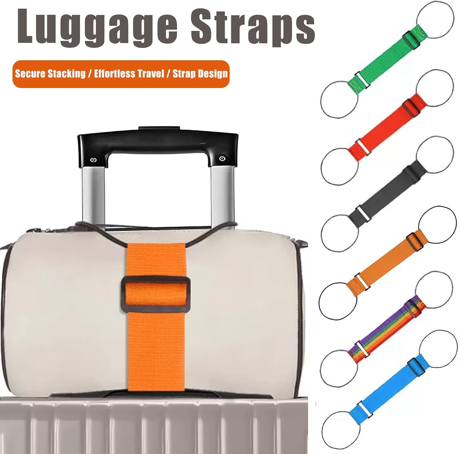 4PCS Luggage Straps for Suitcase, Adjustable Elastic Luggage Connector Straps, Multi-Functional Durable Travel Packing Straps for Securing Bags, Backpacks & Accessories1
